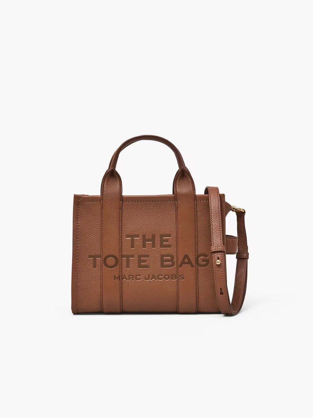 Marc Jacobs The Tote Bag Small Pebbled Leather in Cognac NWT - Picture 13 of 15